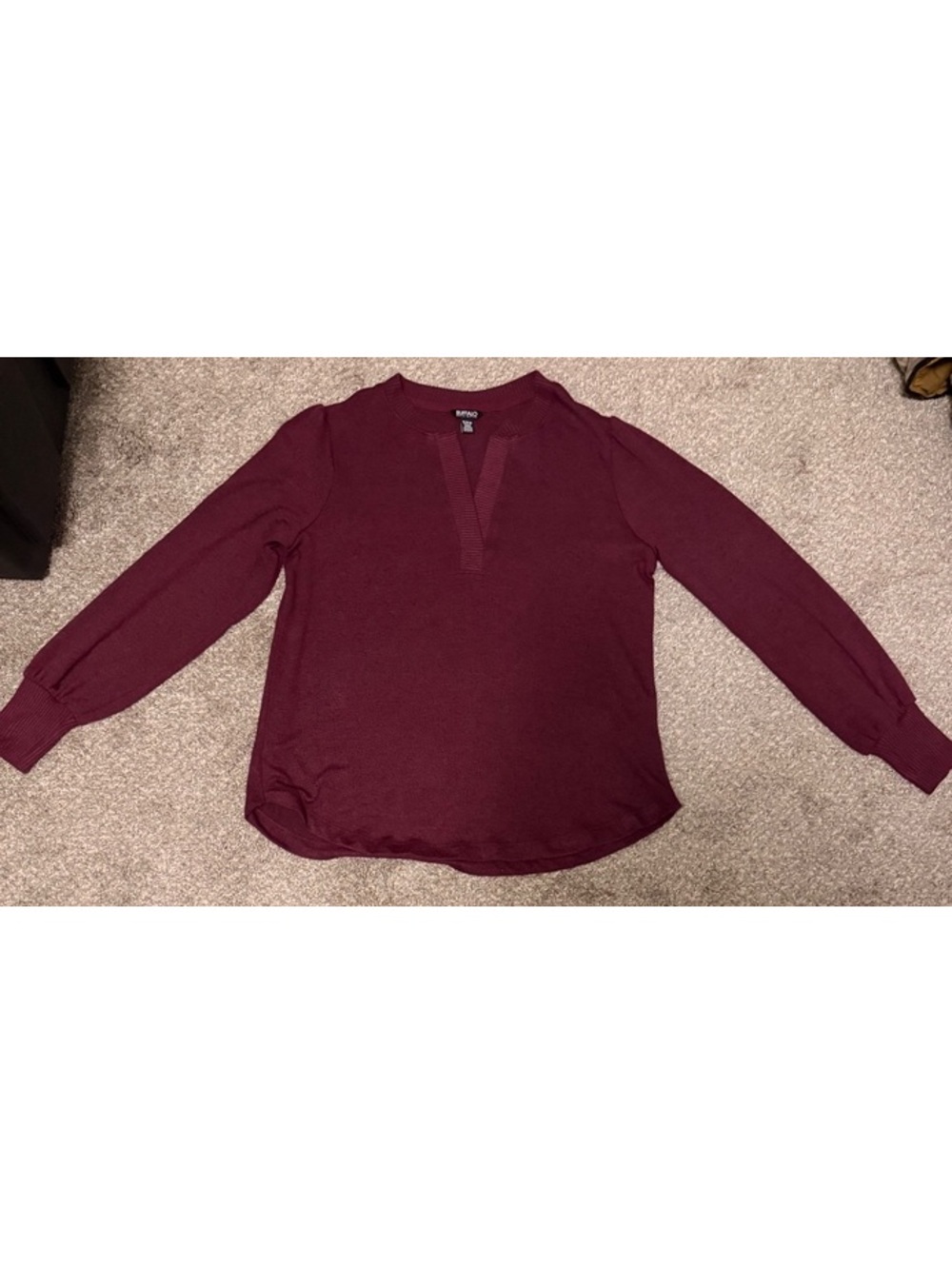 Buffalo David Bitton Burgundy V-Neck Sweater Medium